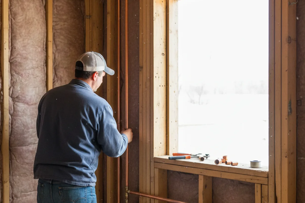 Licensed plumber running new copper supply lines in a Butte City home