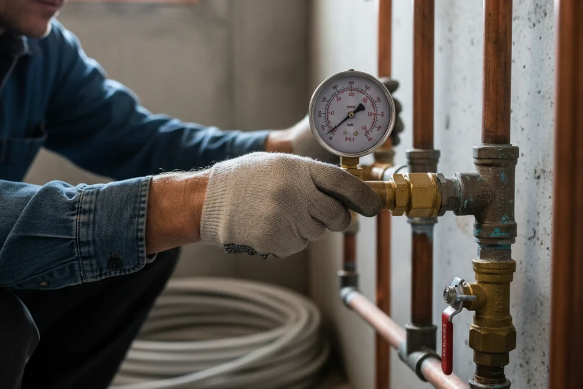 Pressure testing a repaired line during Water Line Repair in Butte City